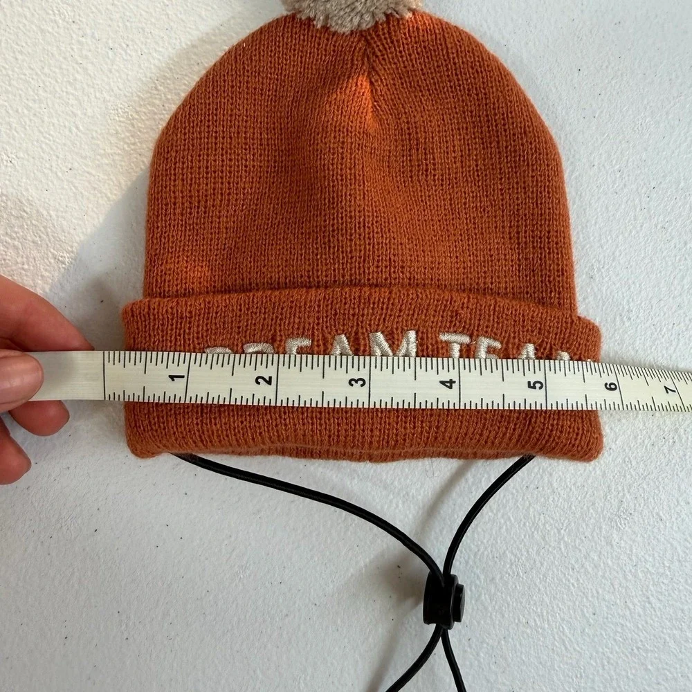 Dog brown orange pompom adjustable beanie winter hat costume accessories small‎